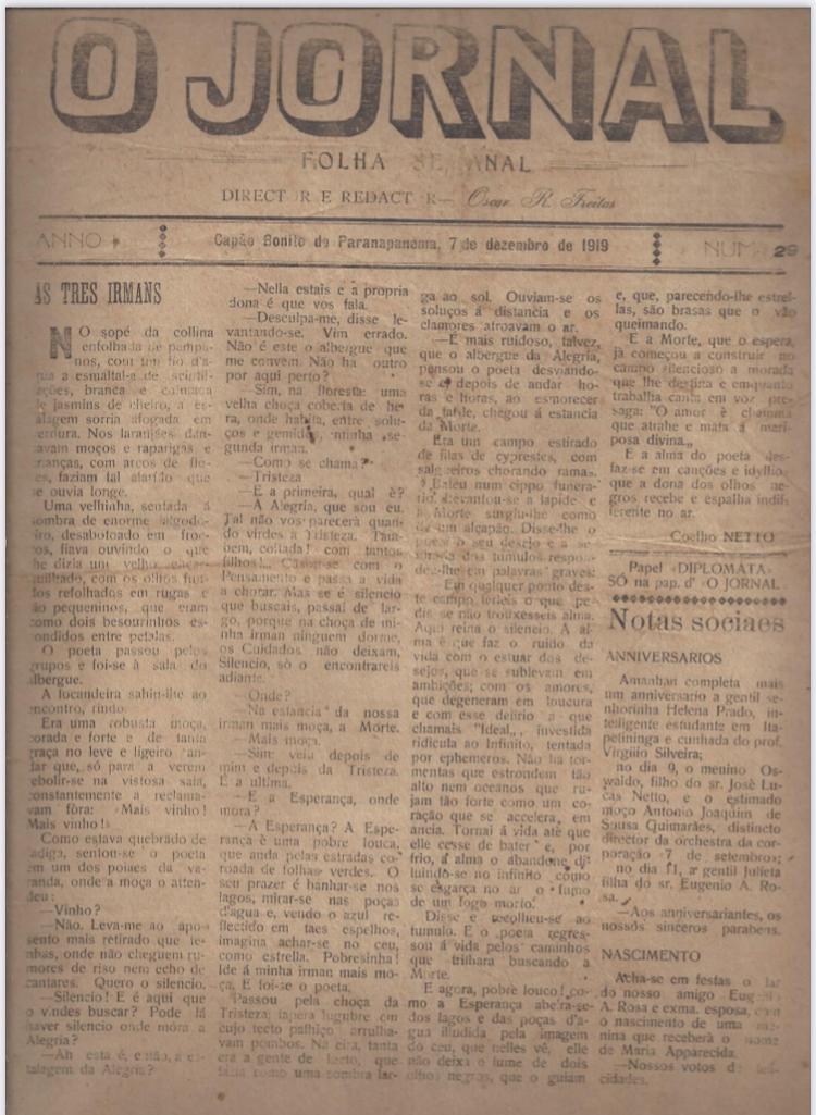 O Expresso na História traz O Jornal de 07 de dezembro de 1919 - Jornal ...